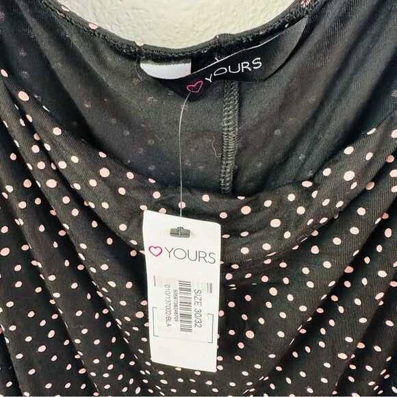 Heart Yours Black Pink Polka Dot Tiered Maxi Dress NWT Size 3X/4X - Picture 3 of 4